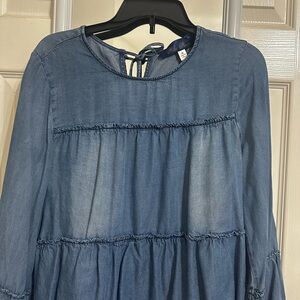 Blue Denim Long Sleeve Dress